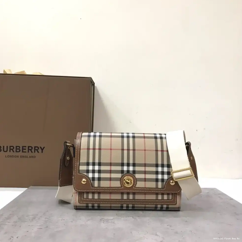 Official First Bag Ru Note Crossbody BURBERRY Bag-25-8.5-18cm 0605